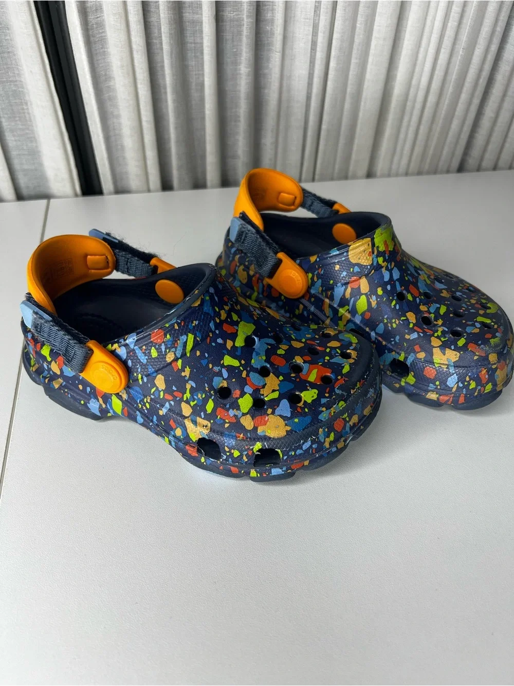 Crocs Kids’ Multi-Color Splash Clogs with Orange Strap